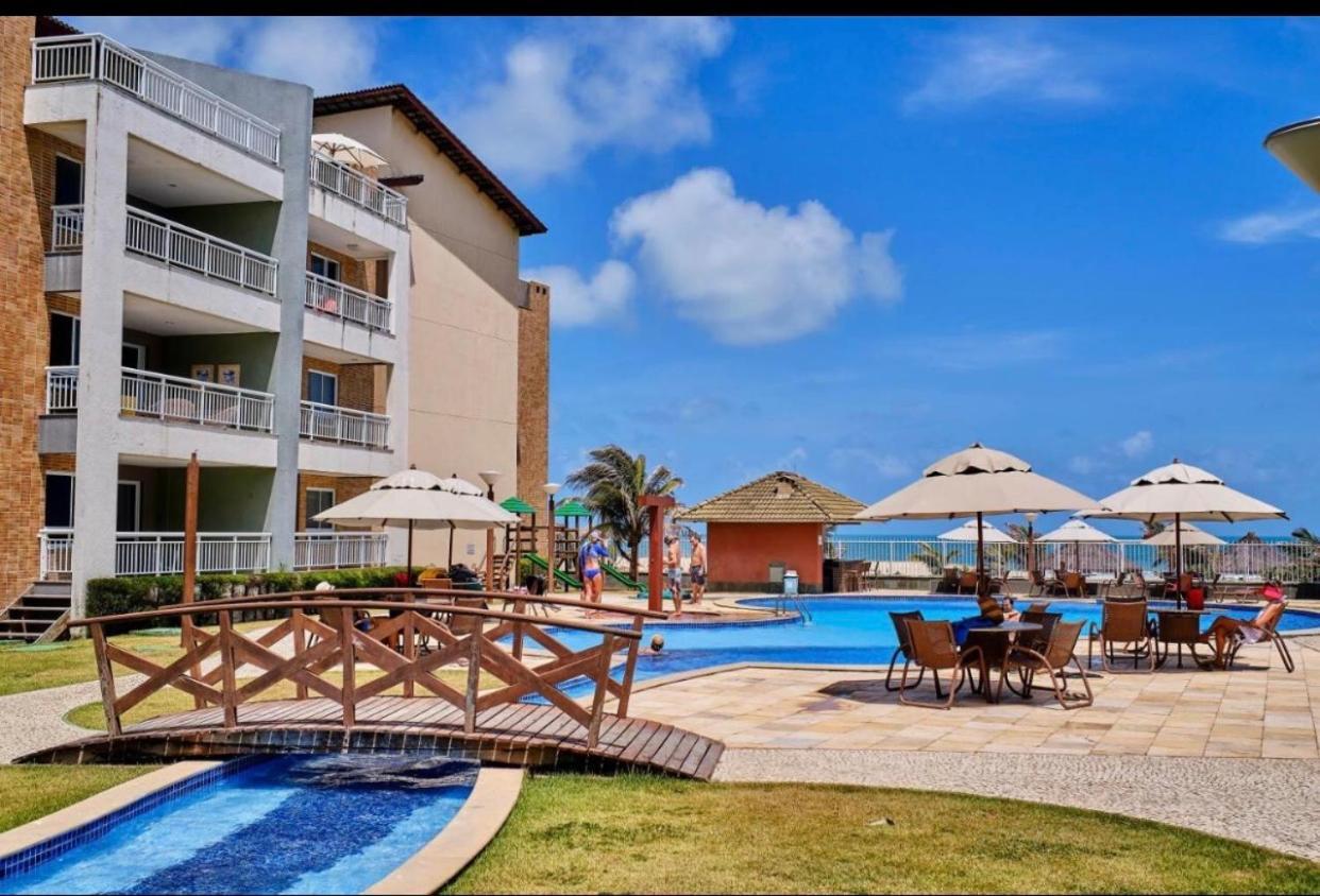 Apartamento Vista Total Do Mar Uma Cobertura A 400M Do Beach Park No Porto Das Dunas Aquiraz Condominio Terramaris Piscina Ampla Parque Infantil Sauna Estacionamento Privado Esterno foto
